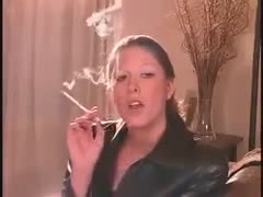 My cute redheaded girlfriend looks hawt smokin' a cigarette